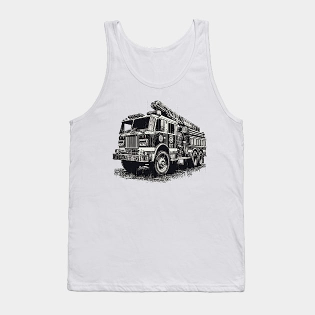 Fire Truck Tank Top by Vehicles-Art